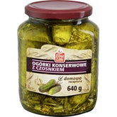 FINE LIFE PFLÜCKGURKEN MIT KNOBLAUCH 640 G 6 STK